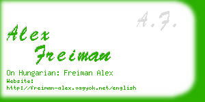 alex freiman business card